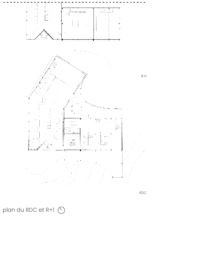 Plans d'étage avec annotations architecturales