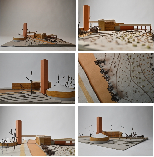 Modèles de site avec éléments paysagers et composants architecturaux